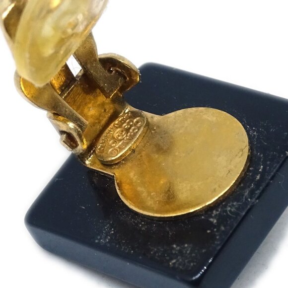 Chanel Square Earrings Clip-On Black - Picture 4 of 4